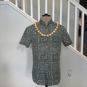 Green Reyn Spooner Tailored Fit Aloha Shirt